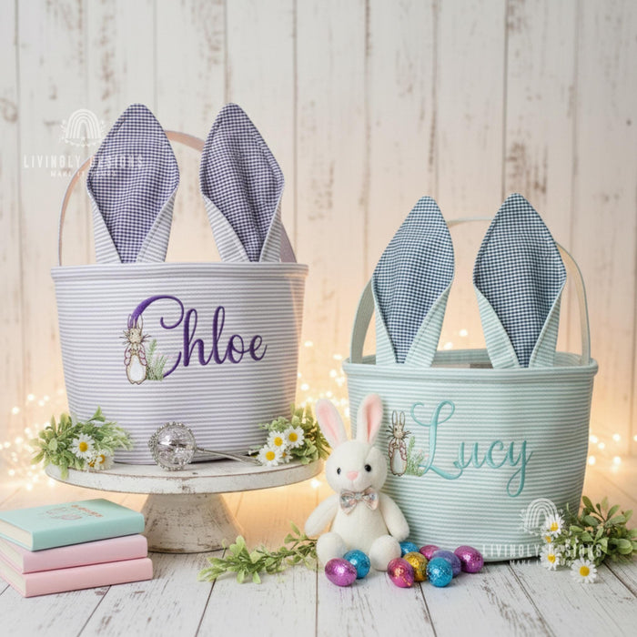 Personalized Easter Basket with Bunny Ears