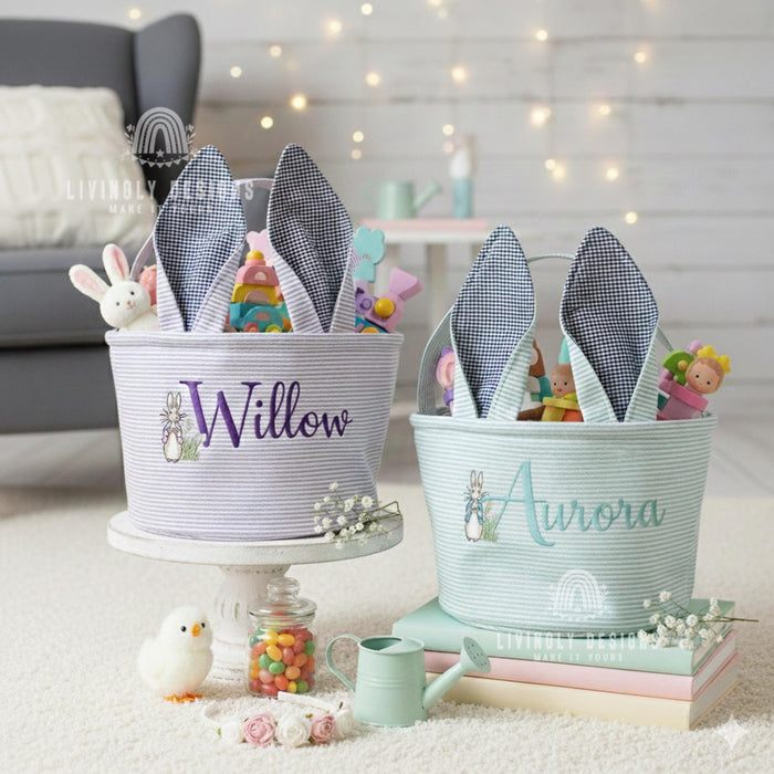 Personalized Easter Basket with Bunny Ears