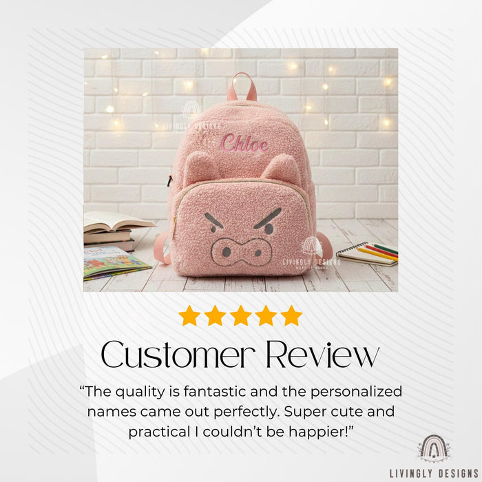 Custom Animal Teddy Fleece Preschool Backpack