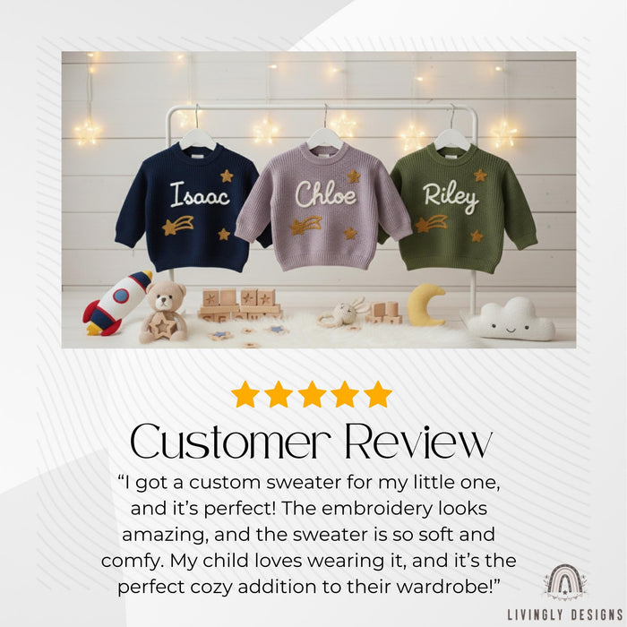 Personalized Name Shooting Star Embroidered Baby Jumper