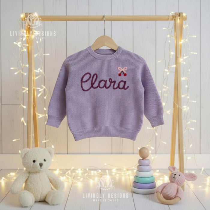 Custom Cherry Embroidered Baby Jumper
