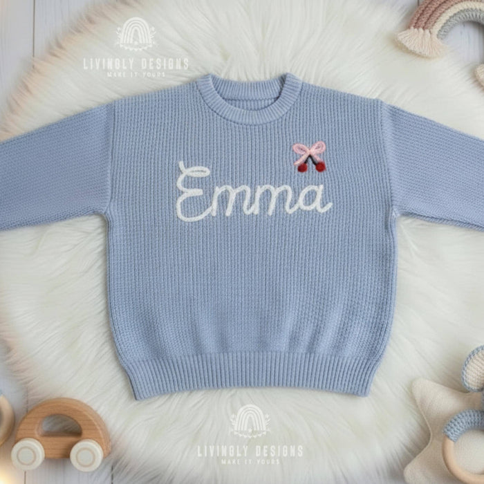Custom Cherry Embroidered Baby Jumper