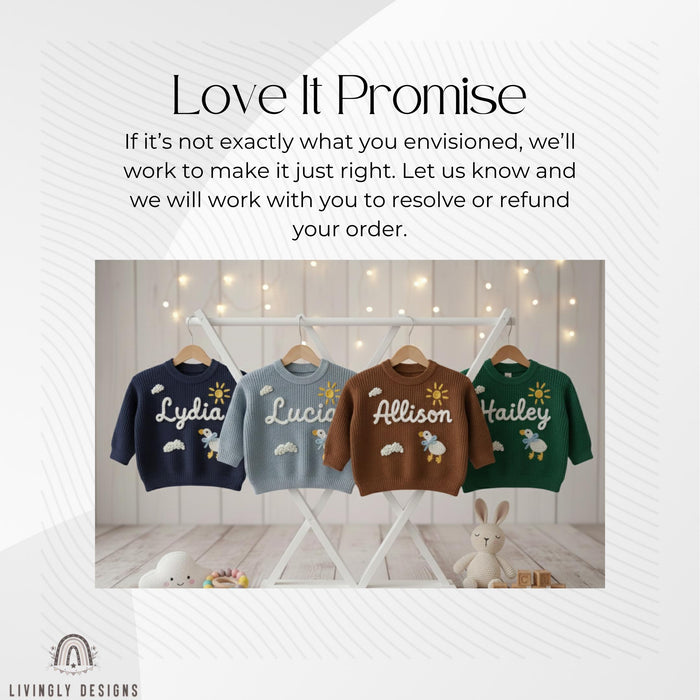 Personalized Name Clouds & Duckling Embroidered Baby Jumper