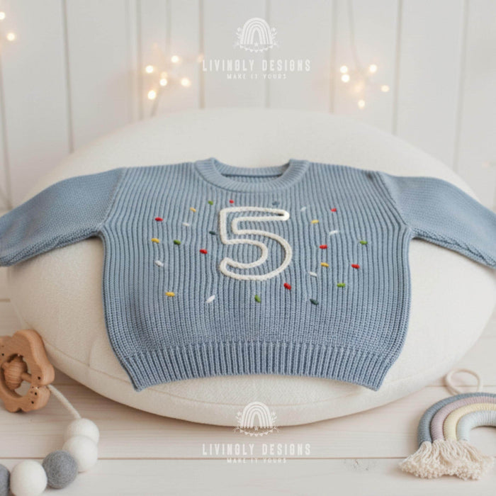 Personalized Sweater Birthday Number with Confetti