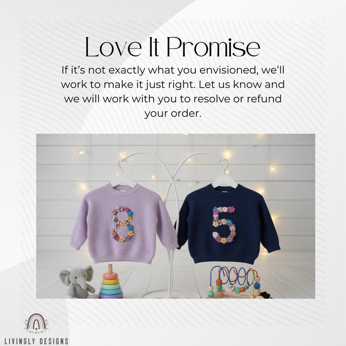 Personalized Birthday Floral Number Embroidered Baby Jumper