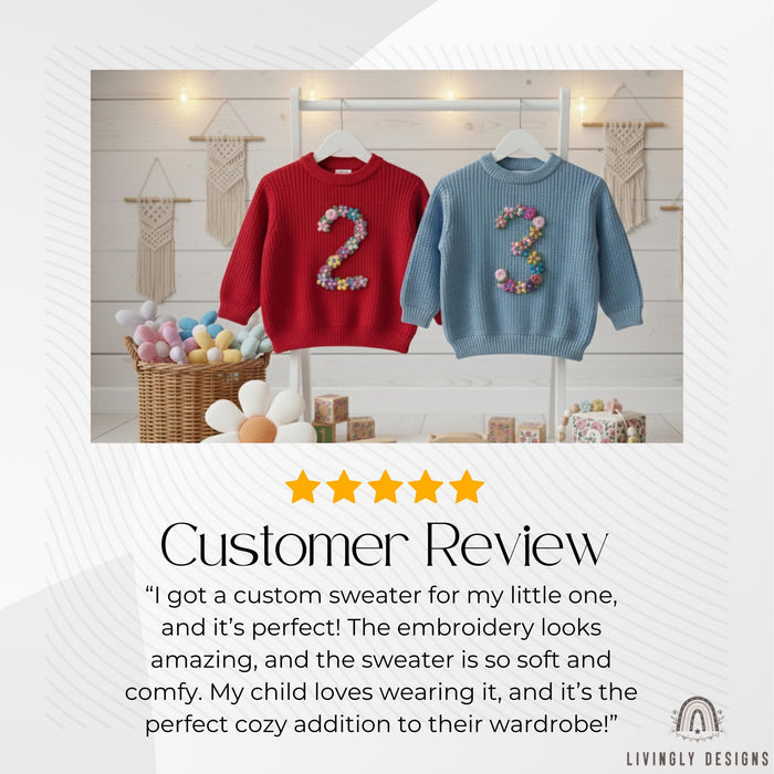 Personalized Birthday Floral Number Embroidered Baby Jumper