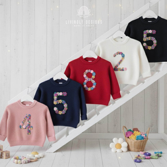 Personalized Birthday Floral Number Embroidered Baby Jumper