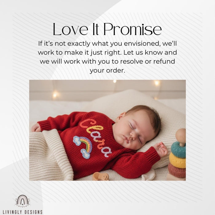 Personalized Kids Baby Name Rainbow Embroidered Jumper