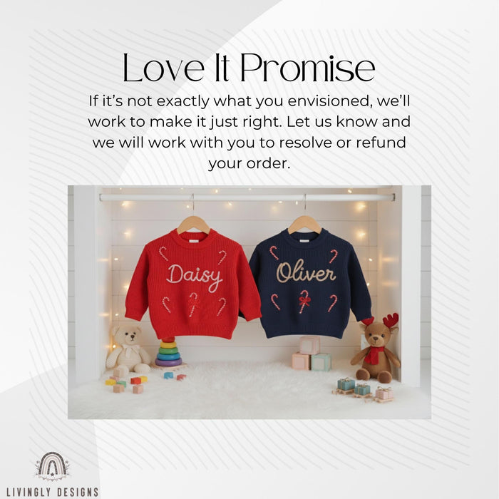 Personalized Embroidered Candy Cane Baby/Kids Sweater
