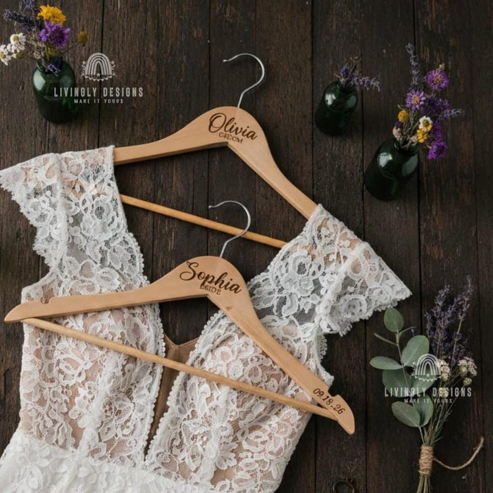 Custom Name/Date Clothes Organization Wooden Hanger