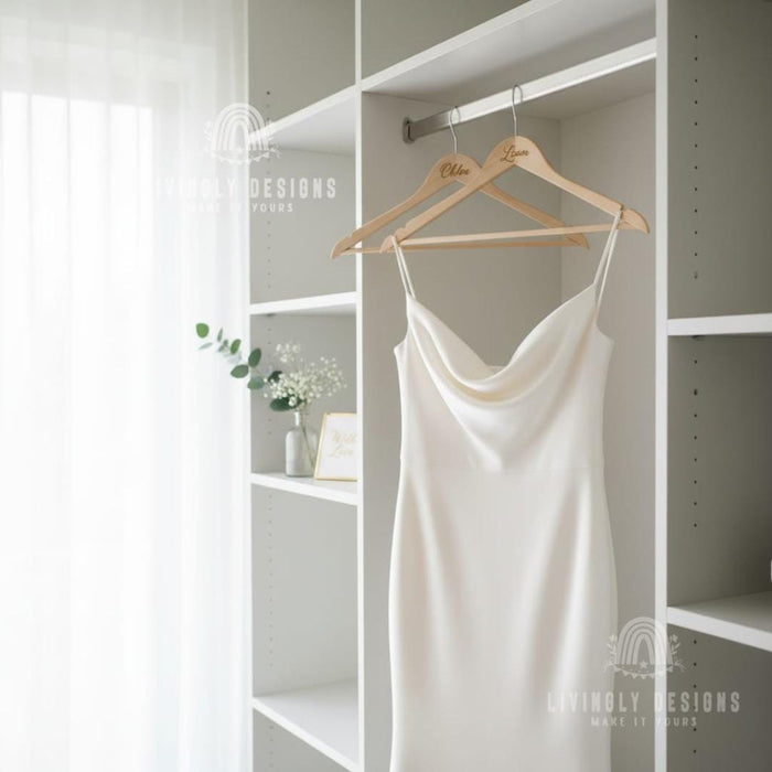 Custom Name/Date Clothes Organization Wooden Hanger