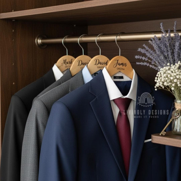 Custom Name/Date Clothes Organization Wooden Hanger