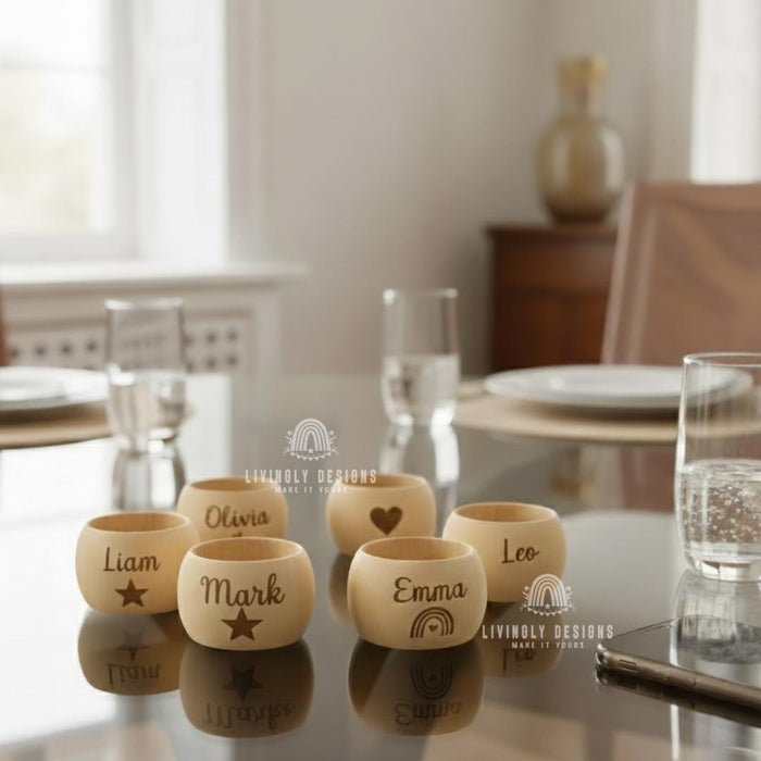 Custom Engraved Wooden Napkin Rings