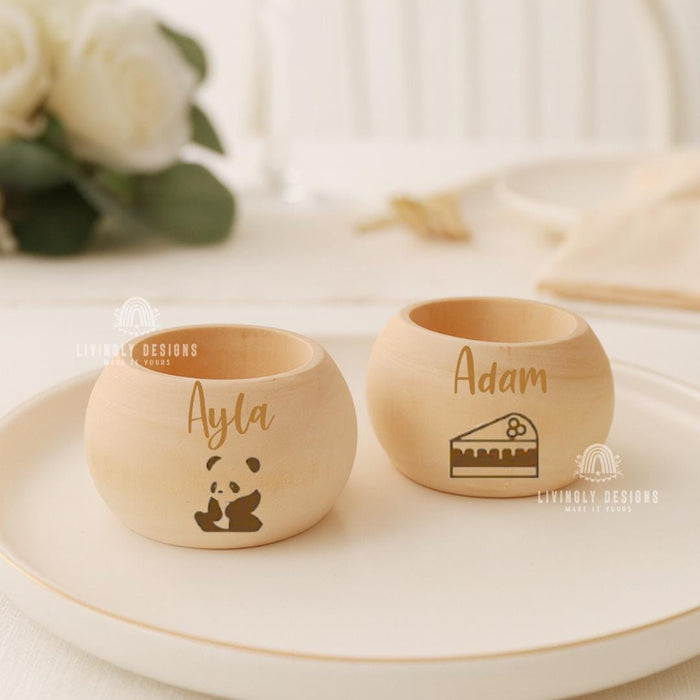 Custom Engraved Wooden Napkin Rings