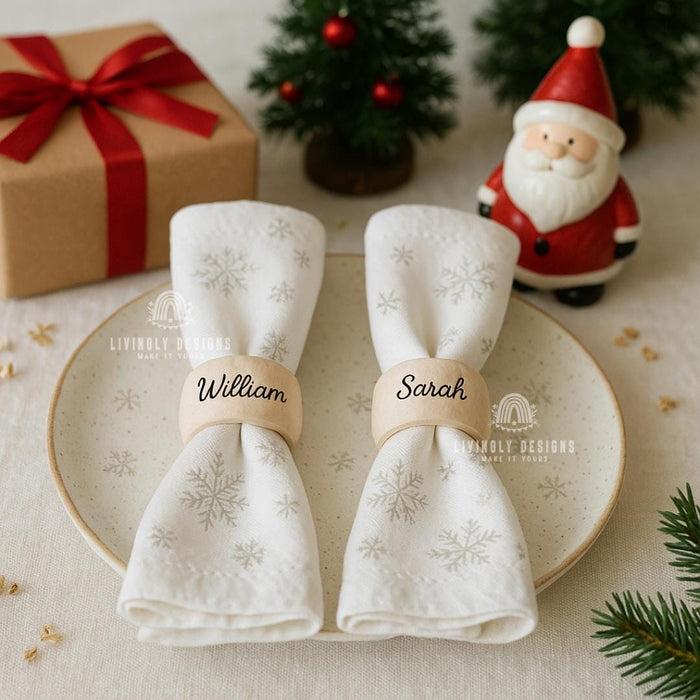Custom Engraved Wooden Napkin Rings