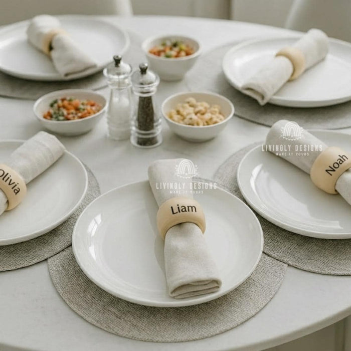 Custom Engraved Wooden Napkin Rings