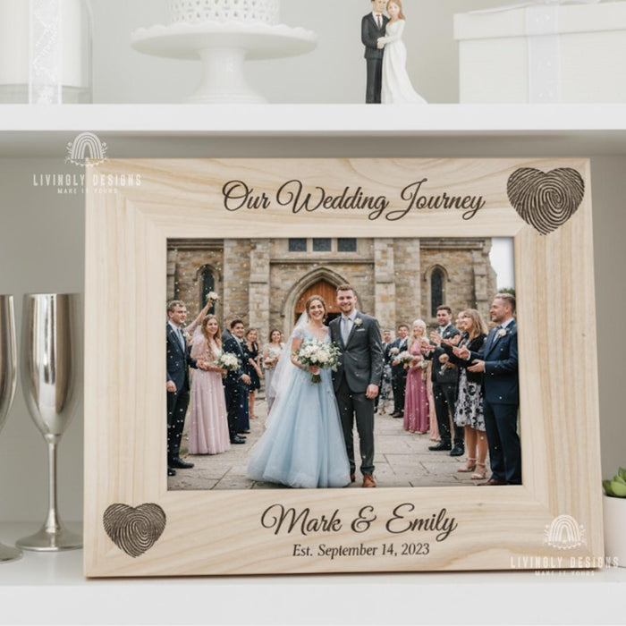 Custom Family Name Photo Frame: Personalized Engraved Wooden Wall Decor