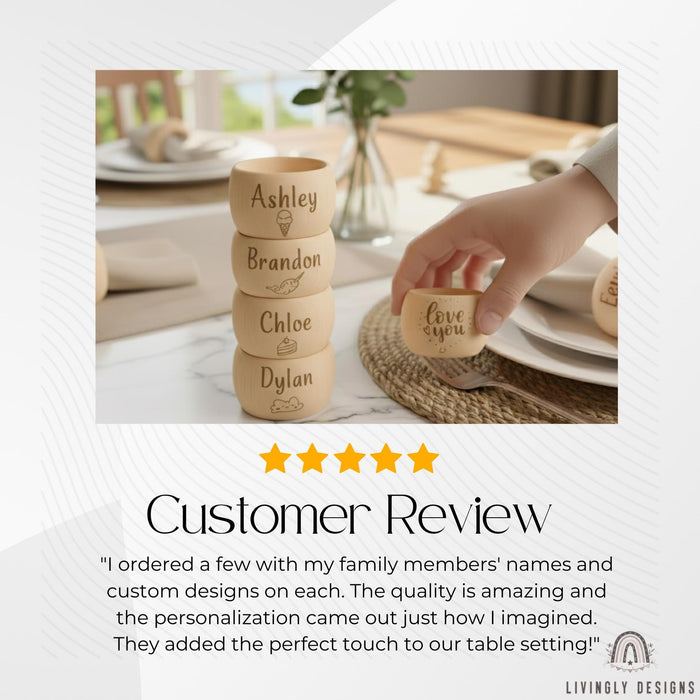 Custom Engraved Wooden Napkin Rings