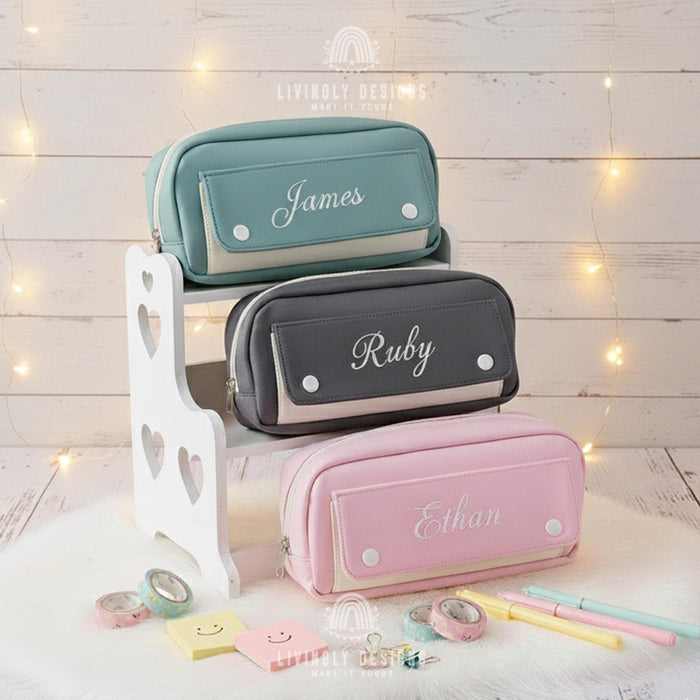 Personalized Name Large Pencil Case Stationery Pouch with Name