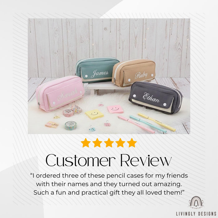 Personalized Name Large Pencil Case Stationery Pouch with Name