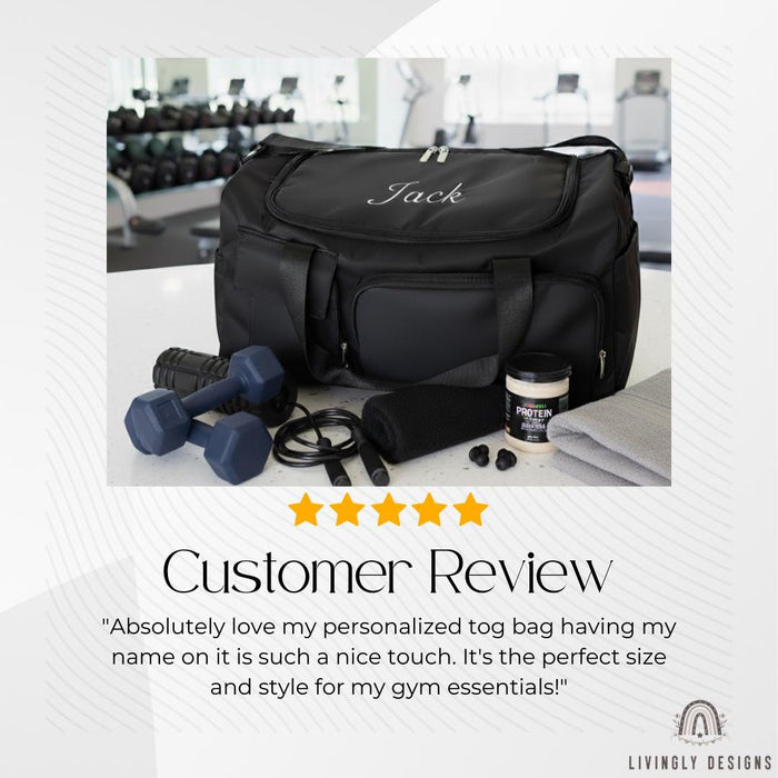 Custom Embroidered Name Fitness, Gym & Weekend Duffel