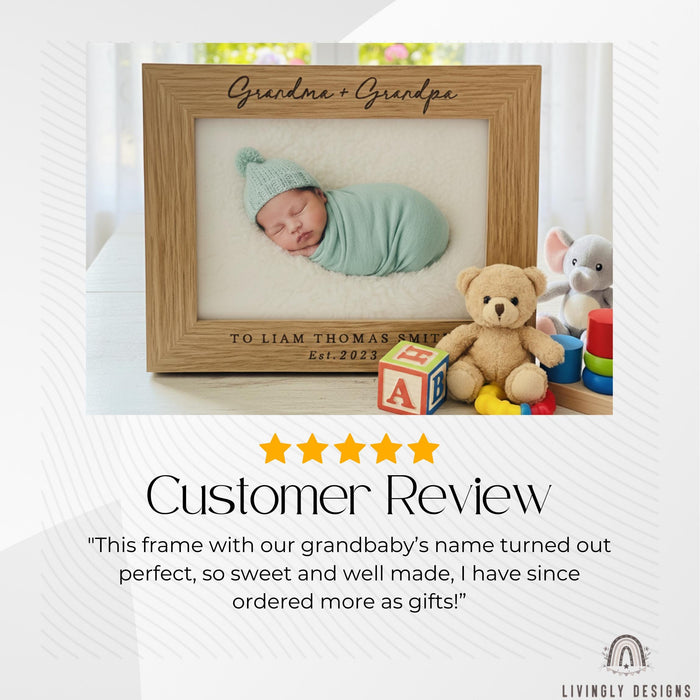 Custom Family Name Photo Frame: Personalized Engraved Wooden Wall Decor
