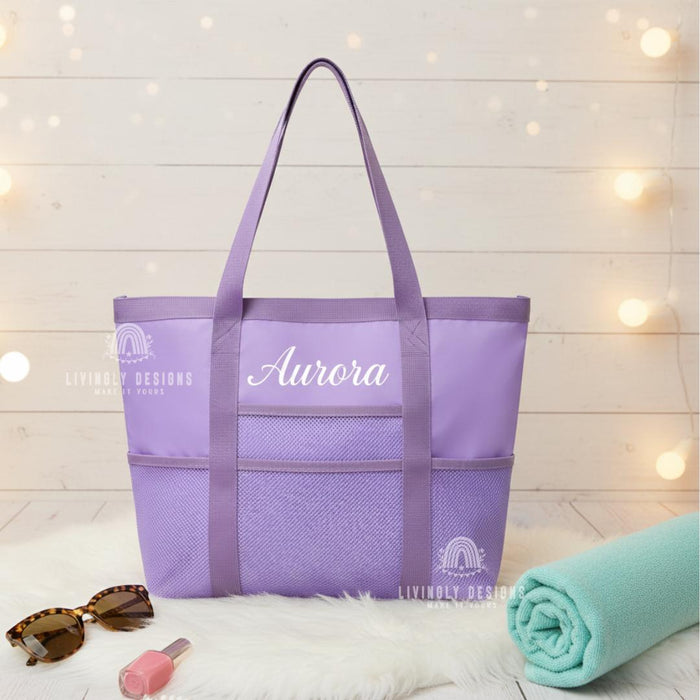 Custom Mesh Tote Bag: Personalized Travel Bag Summer Organizer