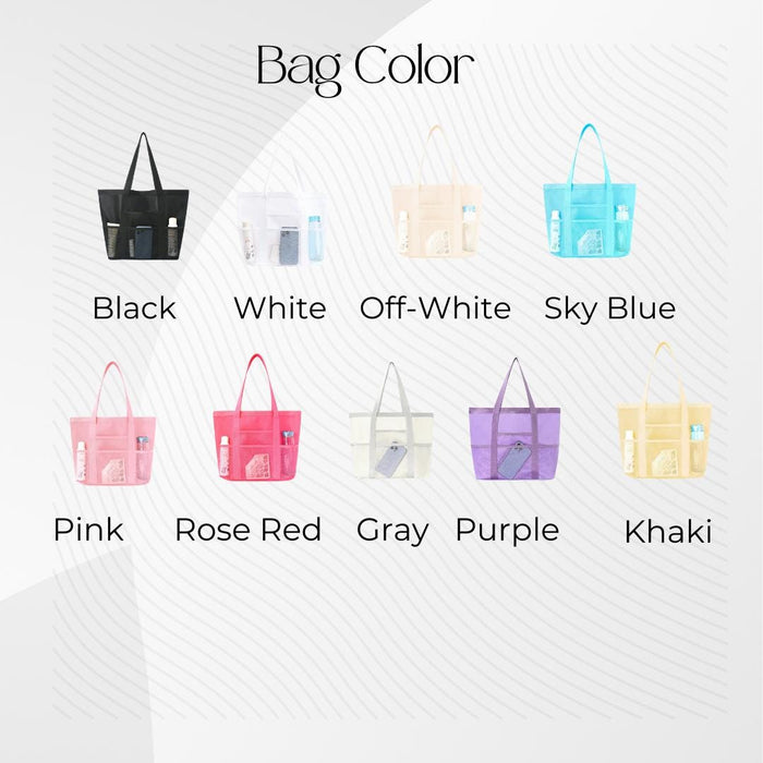 Custom Mesh Tote Bag: Personalized Travel Bag Summer Organizer