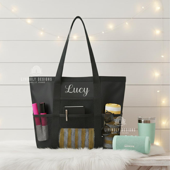 Custom Mesh Tote Bag: Personalized Travel Bag Summer Organizer
