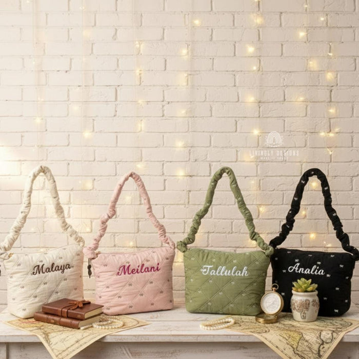 Personalized Quilted Shoulder Crossbody Bag