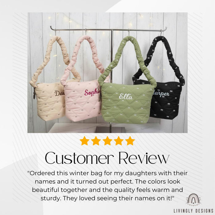 Personalized Quilted Shoulder Crossbody Bag