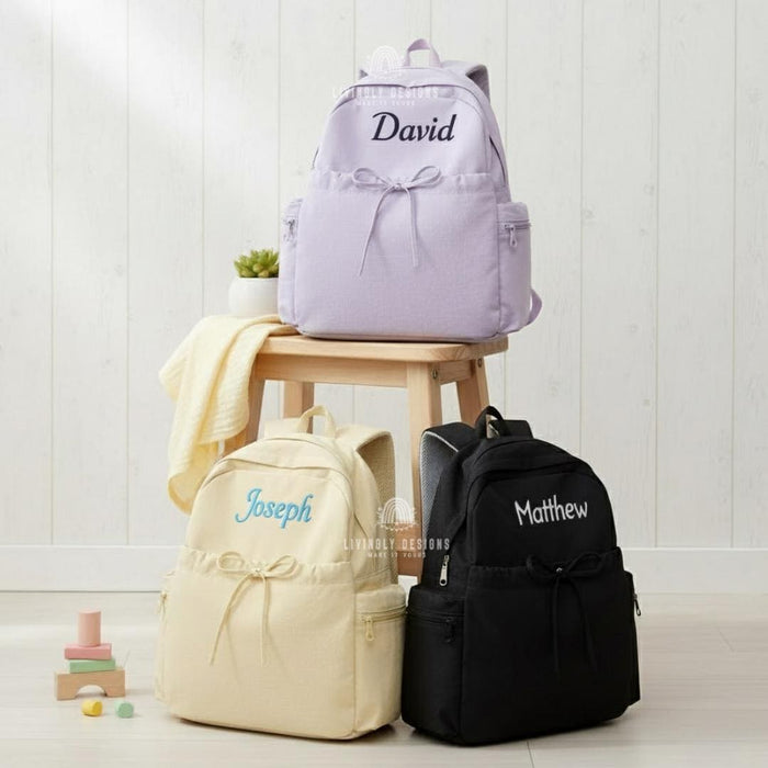 Personalized Embroidered Name Lightweight School or Travel Backpack