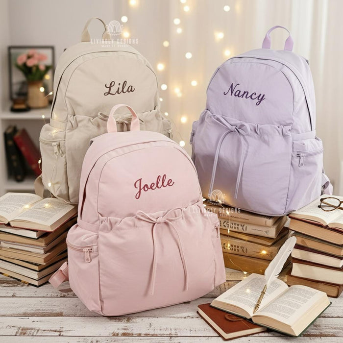 Personalized Embroidered Name Lightweight School or Travel Backpack
