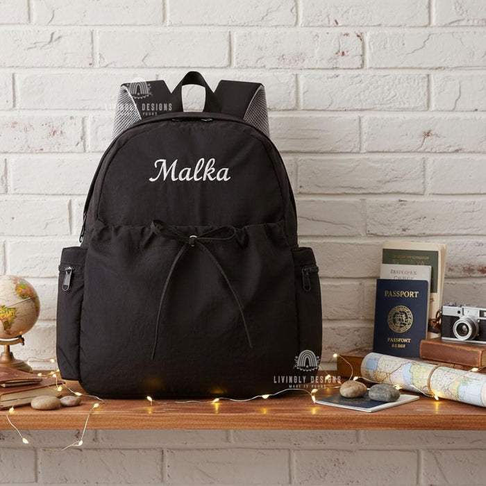 Personalized Embroidered Name Lightweight School or Travel Backpack
