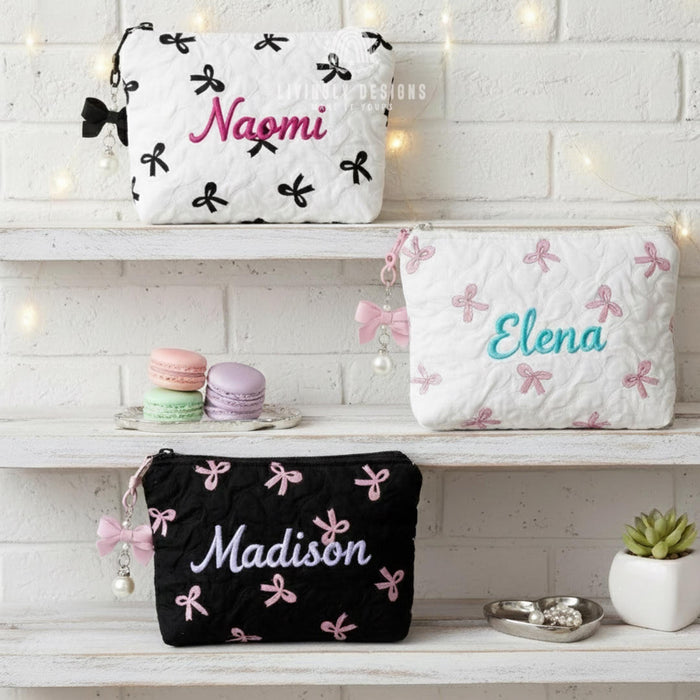 Personalized Name Makeup Bag Ribbons