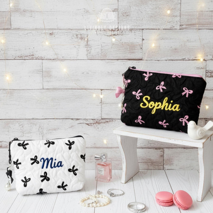 Personalized Name Makeup Bag Ribbons