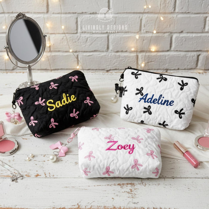 Personalized Name Makeup Bag Ribbons