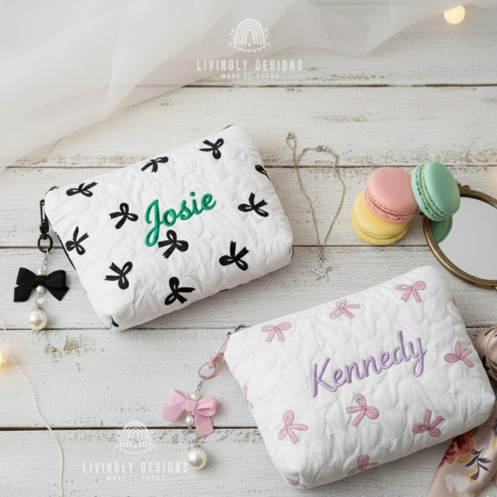 Personalized Name Makeup Bag Ribbons