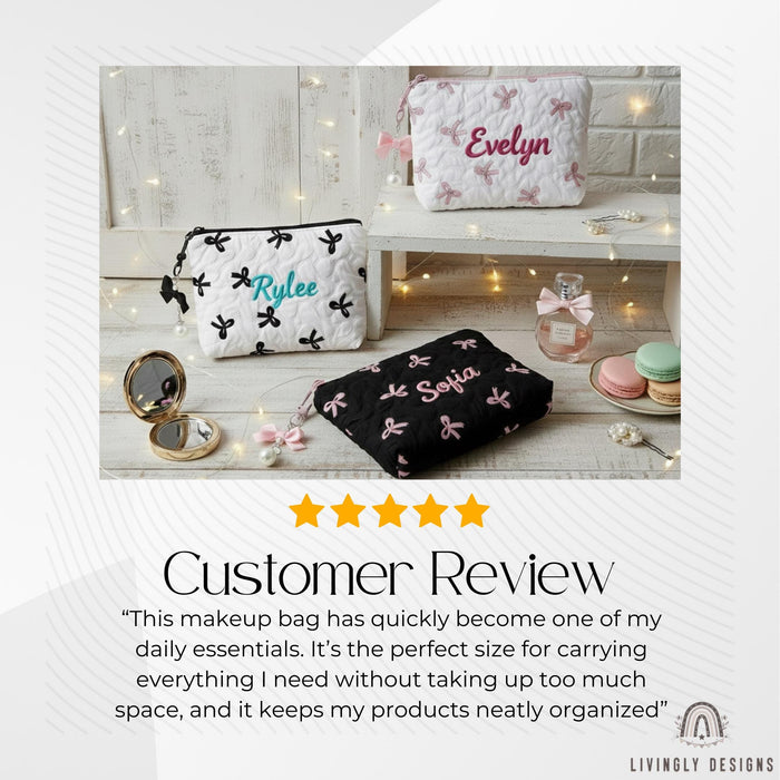 Personalized Name Makeup Bag Ribbons