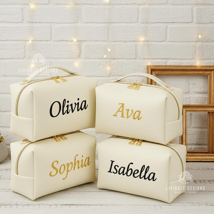 Personalized White Toiletry Bag/Travel Organizer