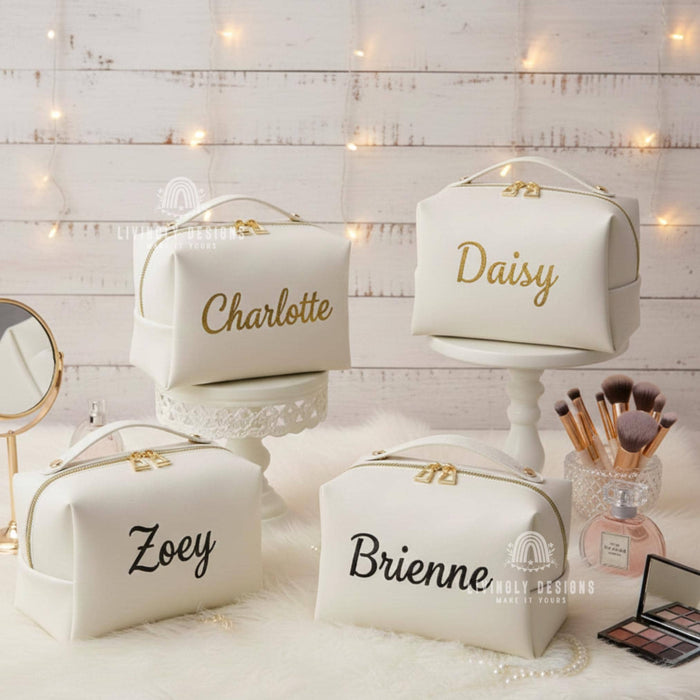 Personalized White Toiletry Bag/Travel Organizer