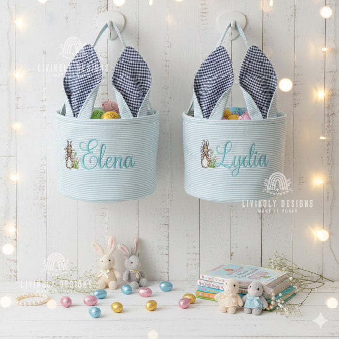 Personalized Easter Basket with Bunny Ears