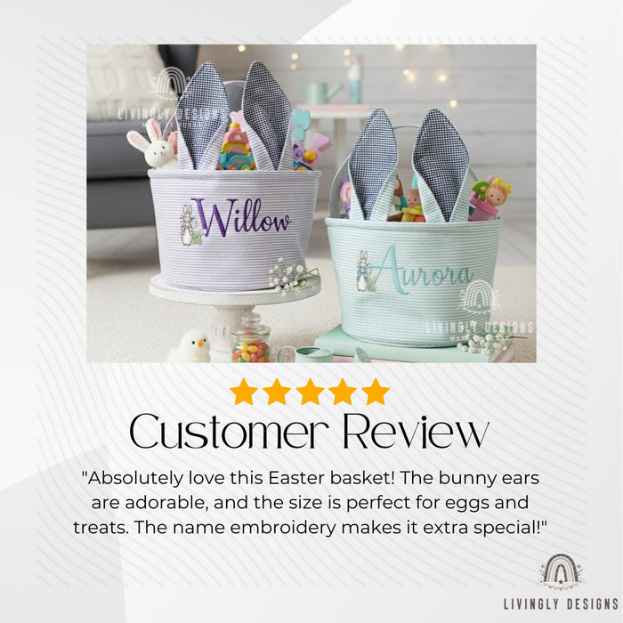 Personalized Easter Basket with Bunny Ears