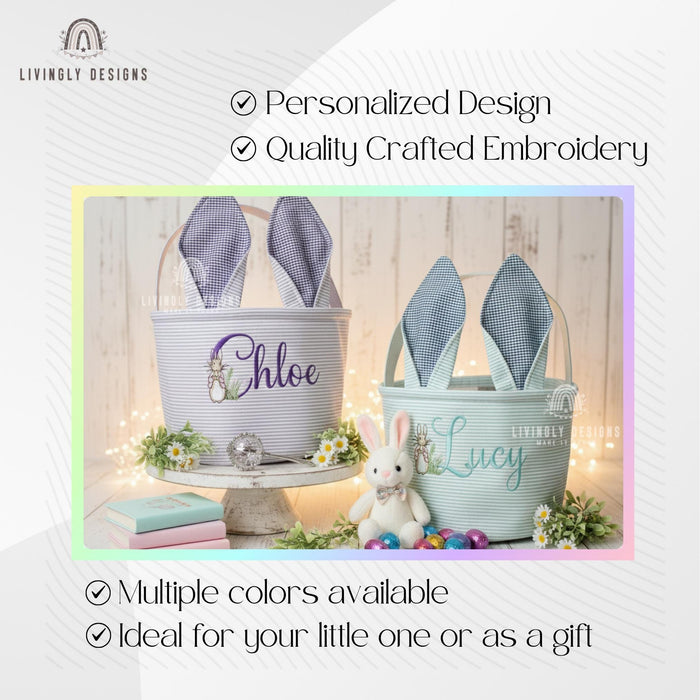 Personalized Easter Basket with Bunny Ears