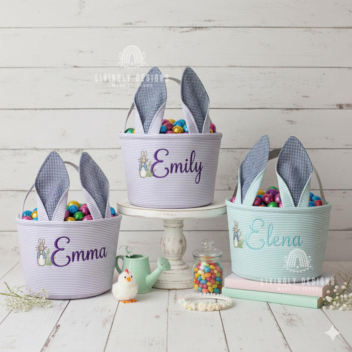 Personalized Easter Basket with Bunny Ears