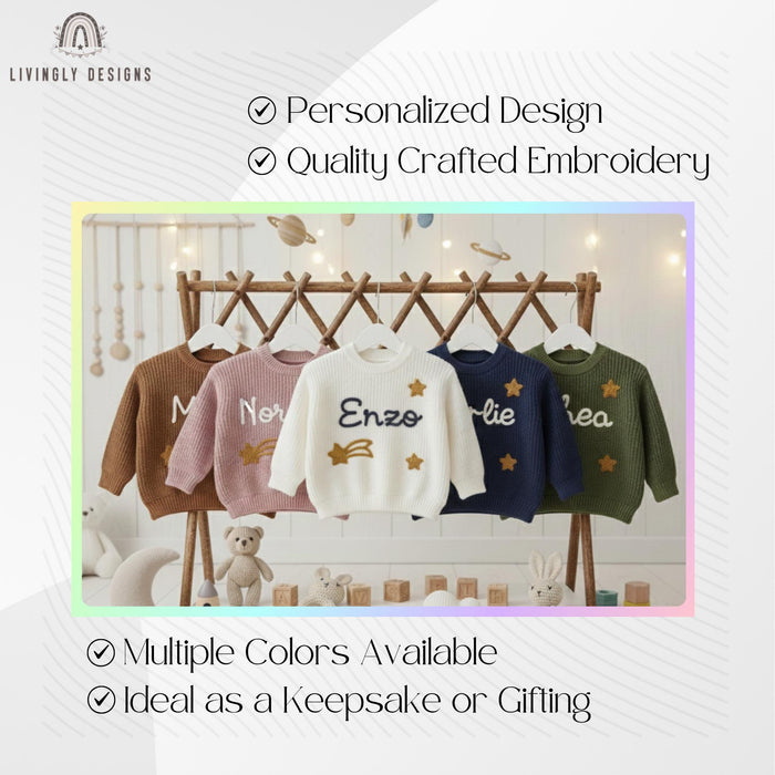 Personalized Name Shooting Star Embroidered Baby Jumper