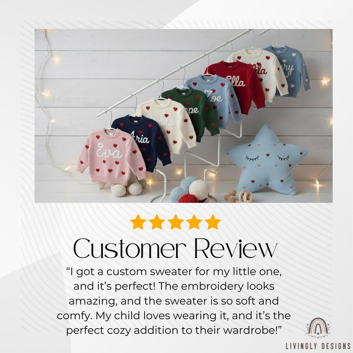 Custom Valentines Hearts Embroidered Baby/Kids Jumper