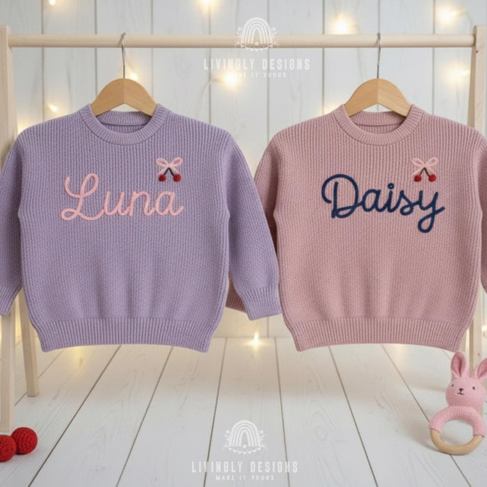 Custom Cherry Embroidered Baby Jumper