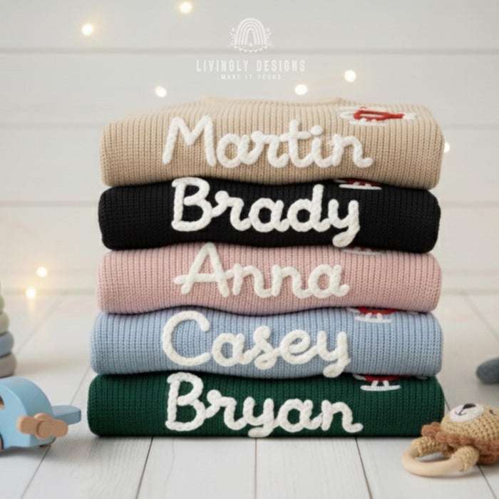 Personalized Name Helicopter Embroidered Kids Jumper
