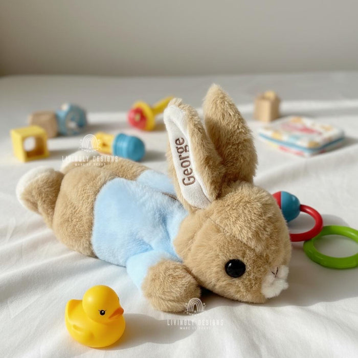 Personalized Stuffed Bunny Toy with Embroidered Name